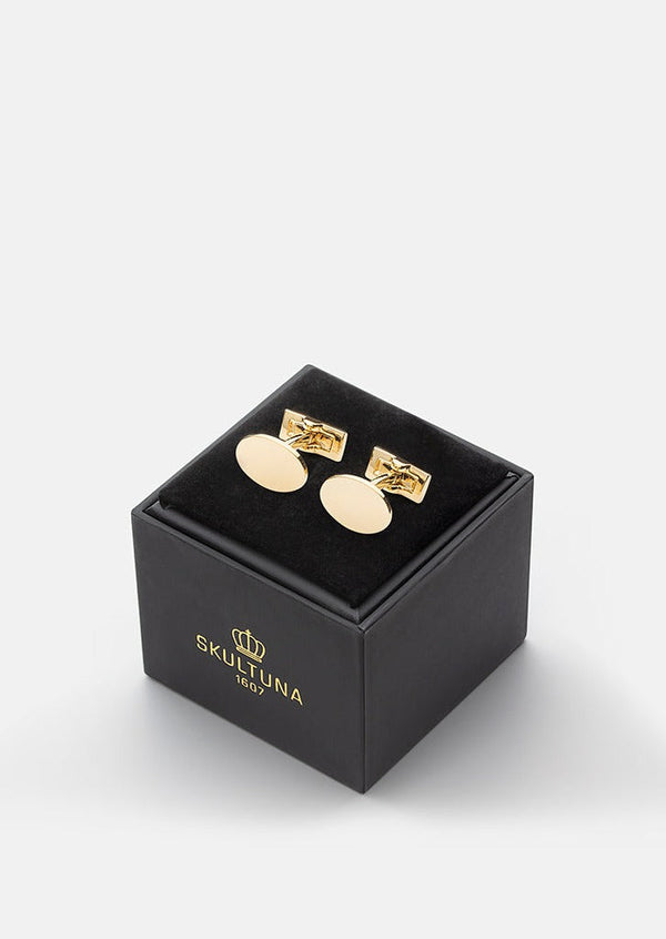 Black Tie Cufflinks - Oval