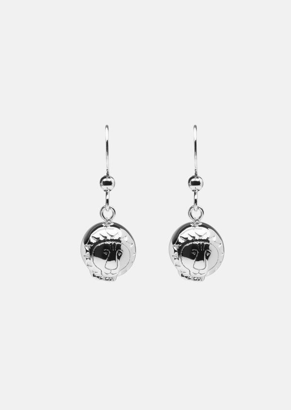Lisa Larson x Skultuna - Lion Earrings - Silver Plated