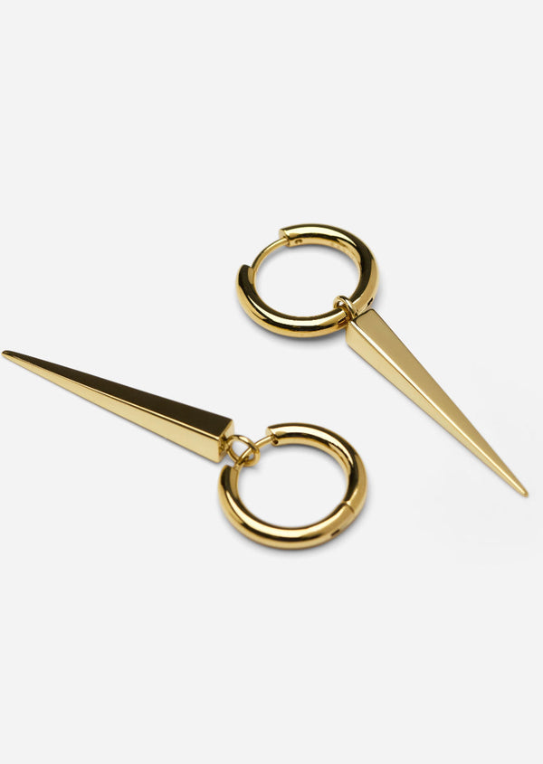Spike Hoops - Gold Plated