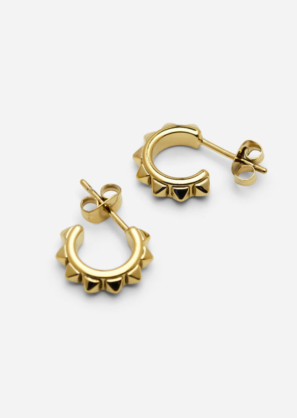Rivets Petit Earrings - Gold Plated