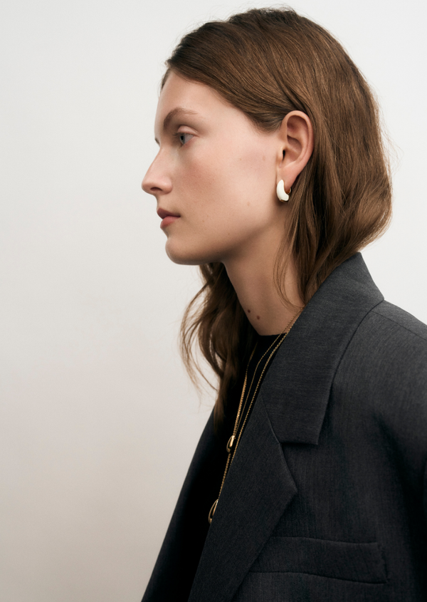 Jointure Enamel Hoop Earrings