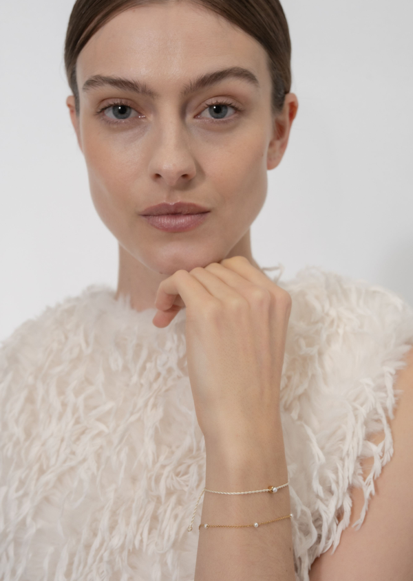 Cord Bracelet Pearl - Off White