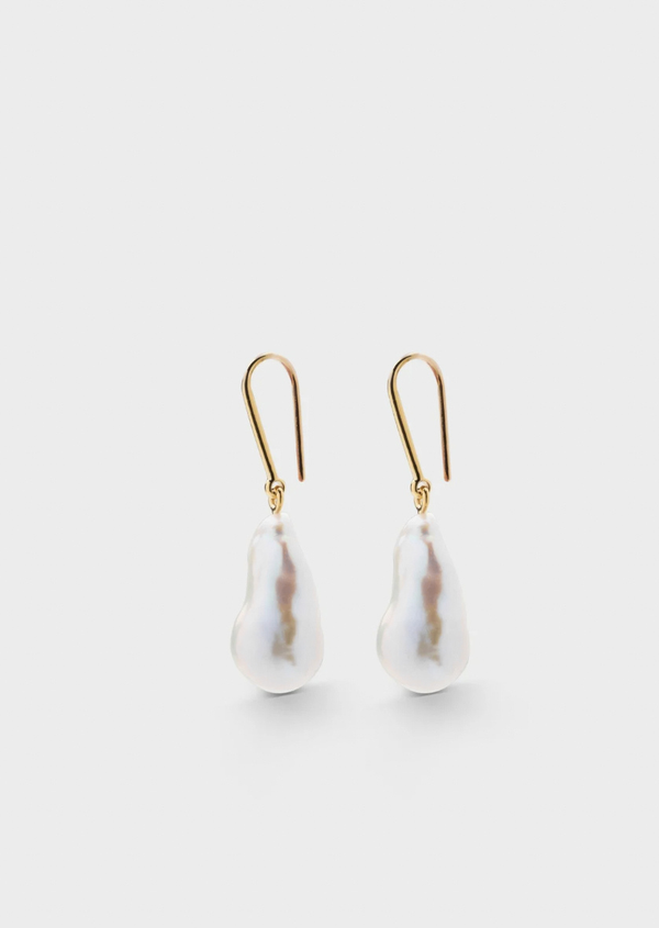 Perle Nuit Baroque Earrings - Gold Vermeil