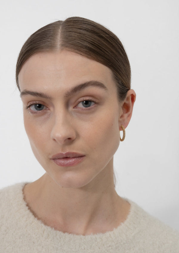 Simplicity Pavé Hoop Earrings - Gold Plated - Medium