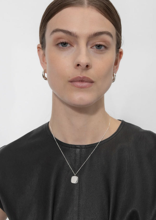 Insignia Square Necklace - Silver-Plated