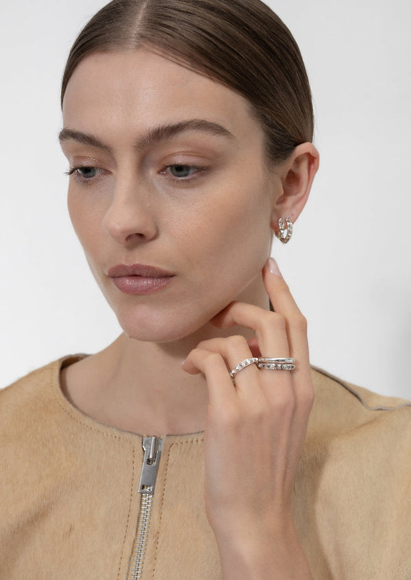 Rivets Petit Ring - Silver Plated