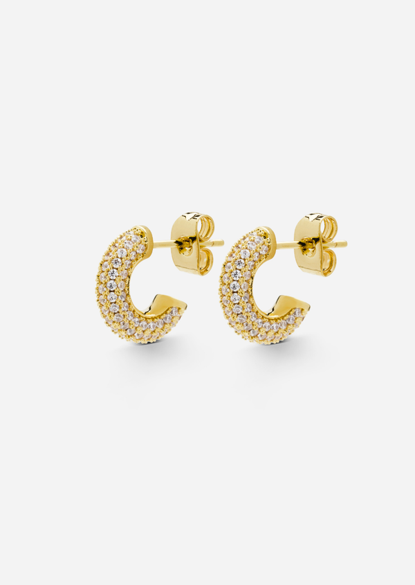 Simplicity Pavé Huggies - Gold Plated