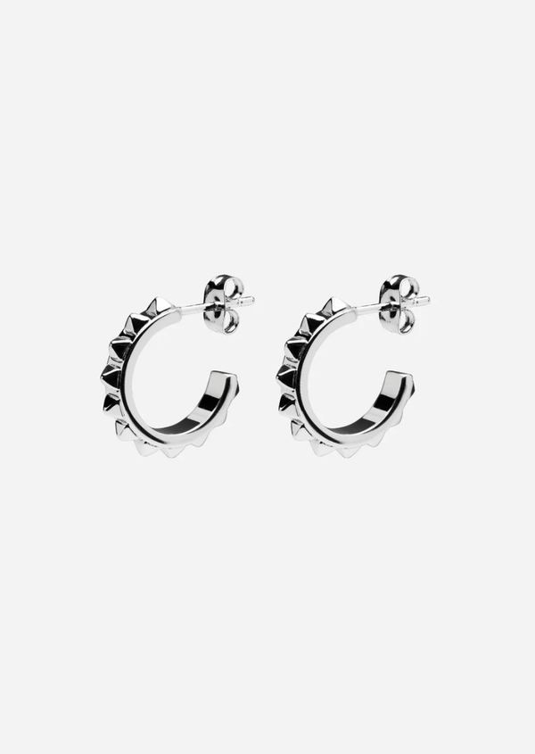 Rivets Earrings - Silver Plated