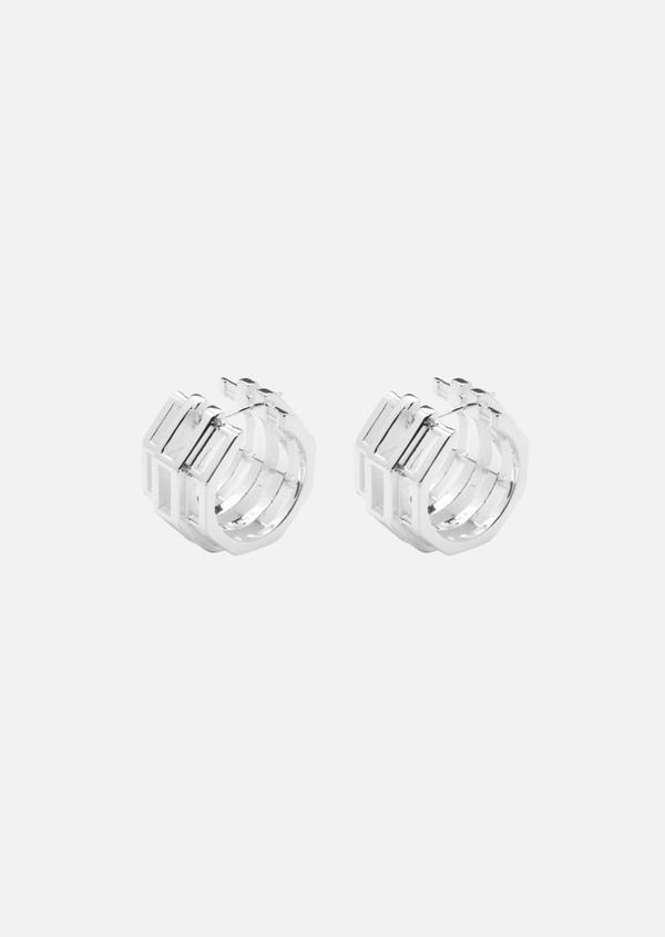 Relier Hoop Earrings - Silver Plated