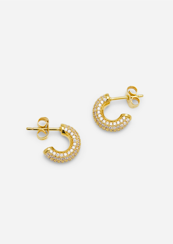 Simplicity Pavé Huggies - Gold Plated