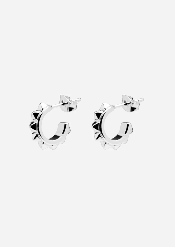 Rivets Petit Earrings - Silver Plated