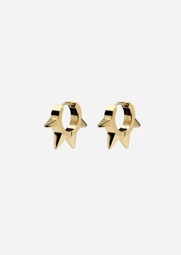 4 Spike Hoops - Gold Plated