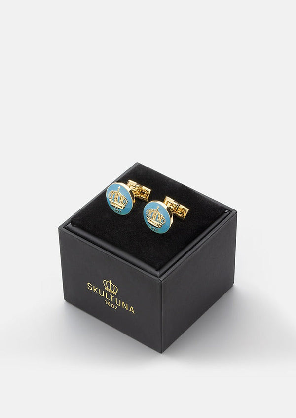 Skultuna Crown Cufflinks - Light Blue