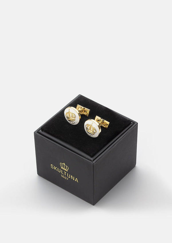 Skultuna Crown Cufflinks - White