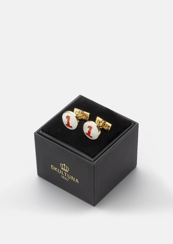 Racer Cufflinks - White & Red