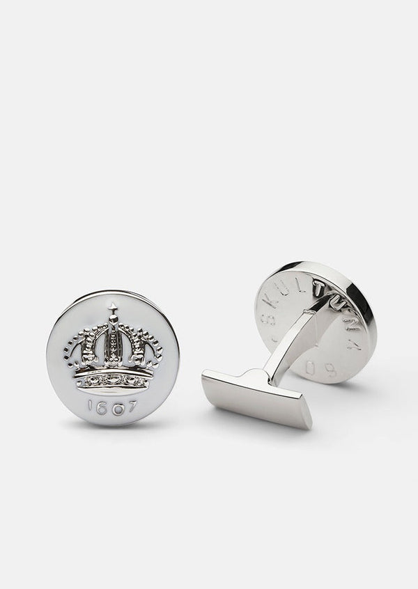 Skultuna Crown Cufflinks - White