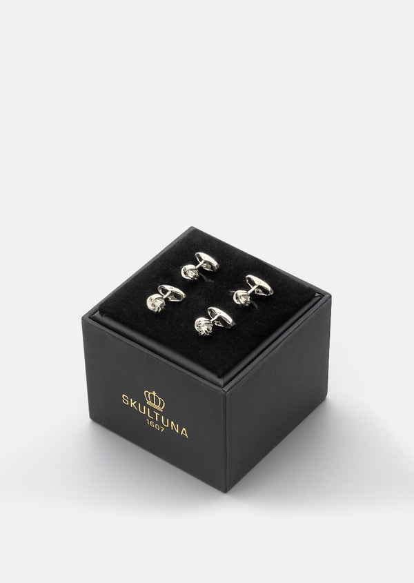 Knot Shirt Studs - Silver Plated