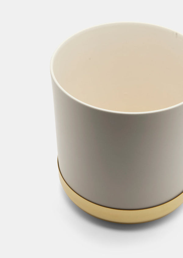 Nurture Planter - Bone White & Brass Tray - Large