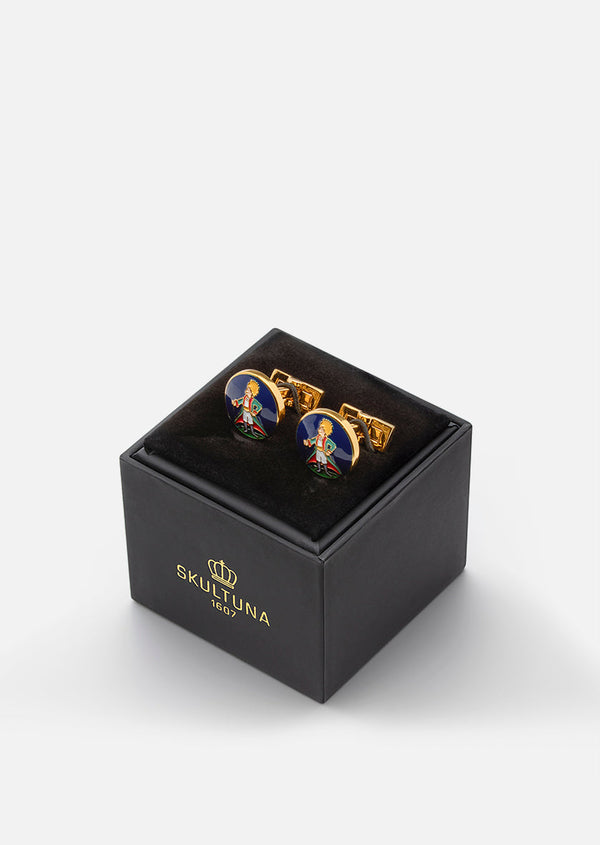 Le Petit Prince x Skultuna - Enamel Cufflinks - Gold Plated