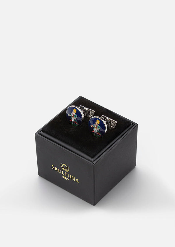 Le Petit Prince x Skultuna - Enamel Cufflinks - Silver Plated