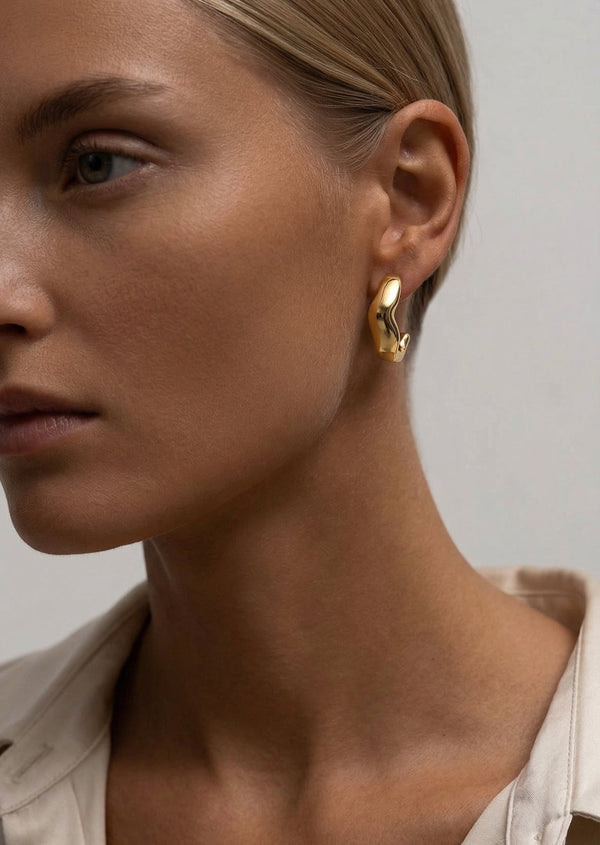 Chunky Earrings - Gold Plated