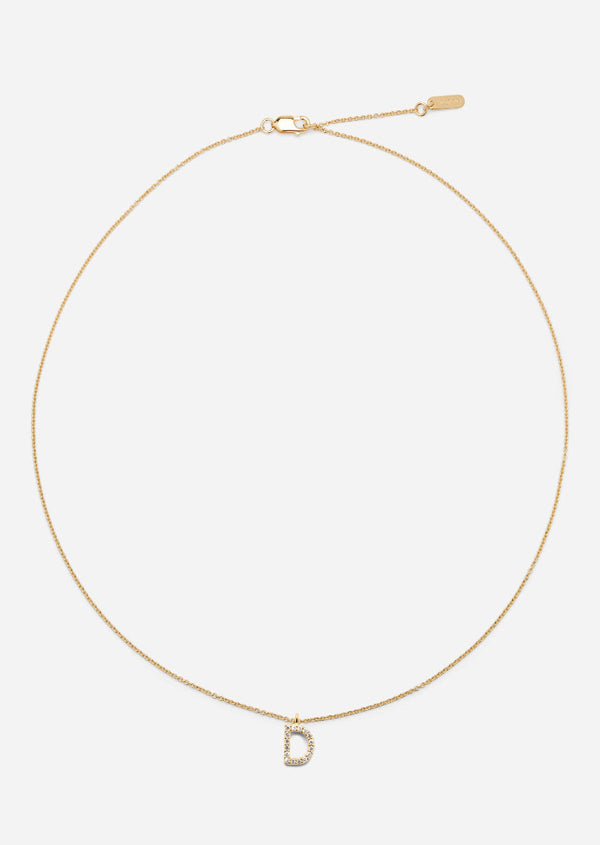 Pavé Letter - Gold Vermeil - D