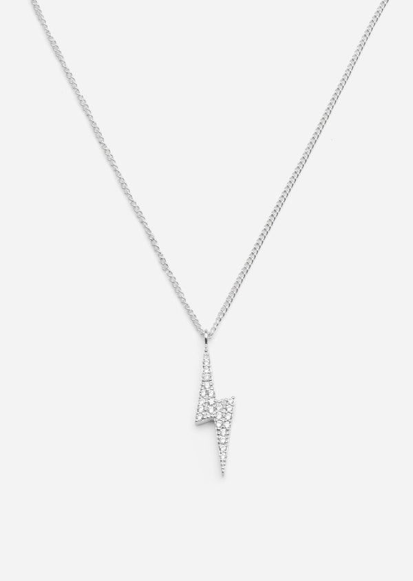 Pavé Symbol - Lightning Necklace - Sterling Silver