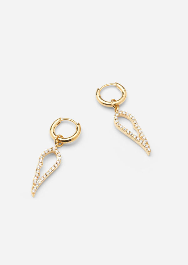Pavé Symbol - Angel Wings Earrings – Gold Vermeil