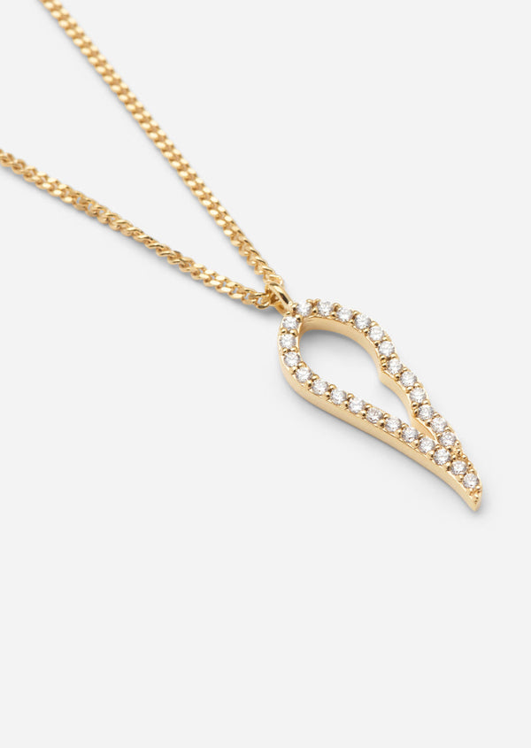 Pavé Symbol - Angel Wings Necklace - Gold Vermeil
