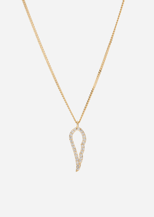Pavé Symbol - Angel Wings Necklace - Gold Vermeil