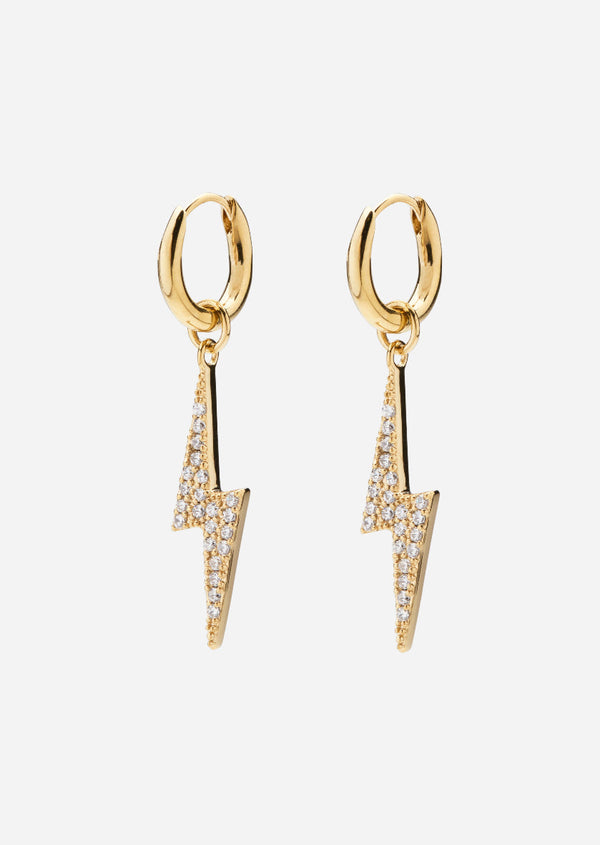 Pavé Symbol - Lightning Earrings – Gold Vermeil