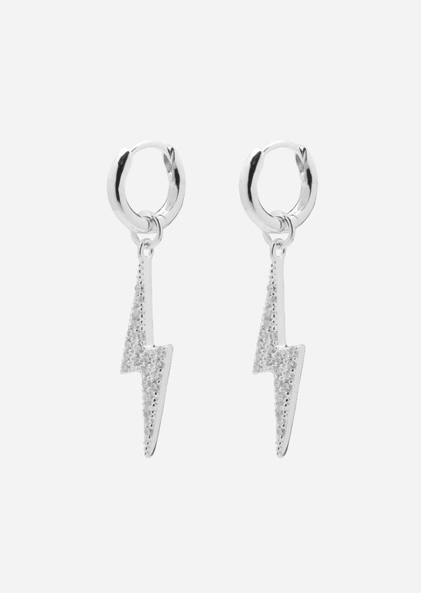 Pavé Symbol - Lightning Earrings – Sterling Silver