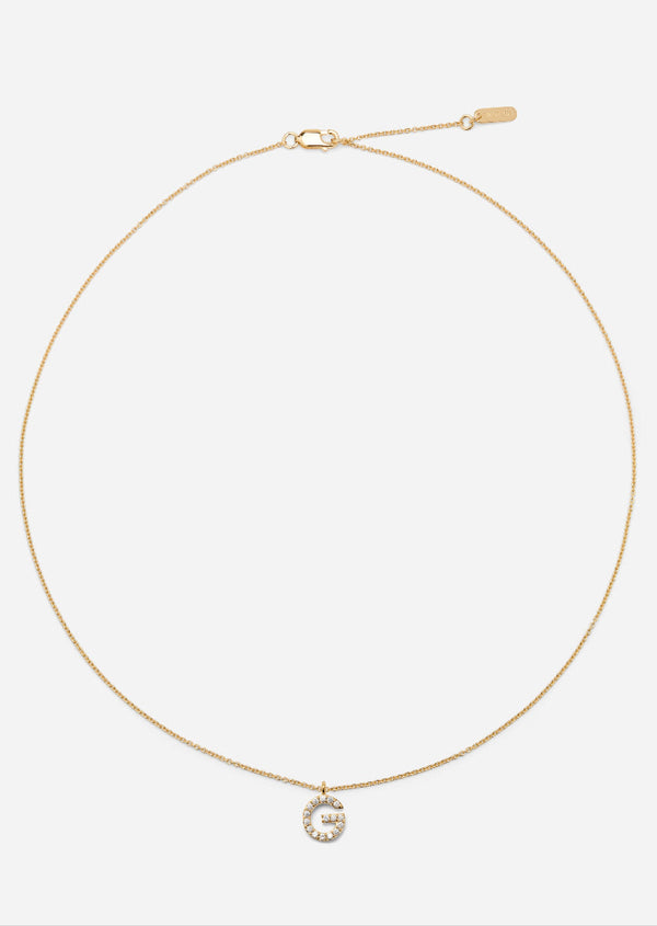 Pavé Letter - Gold Vermeil - G