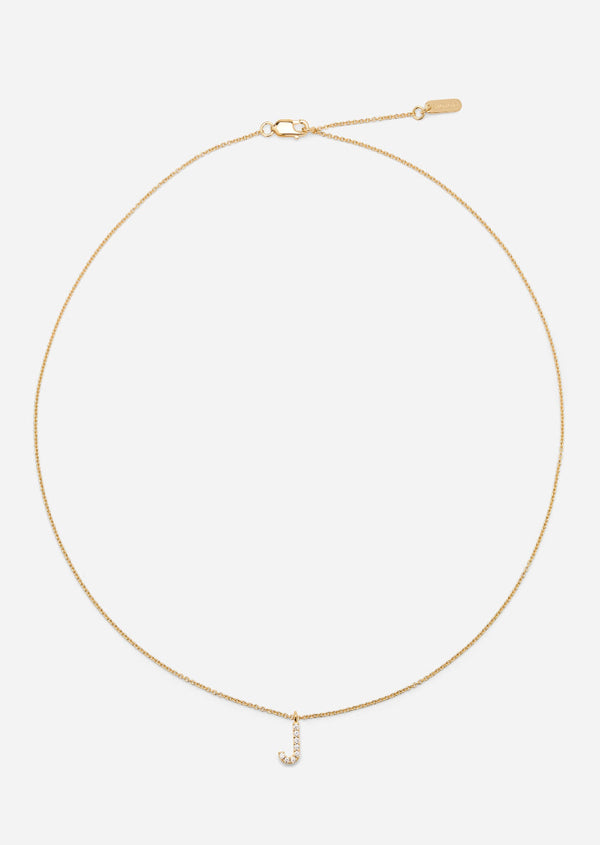 Pavé Letter - Gold Vermeil - J