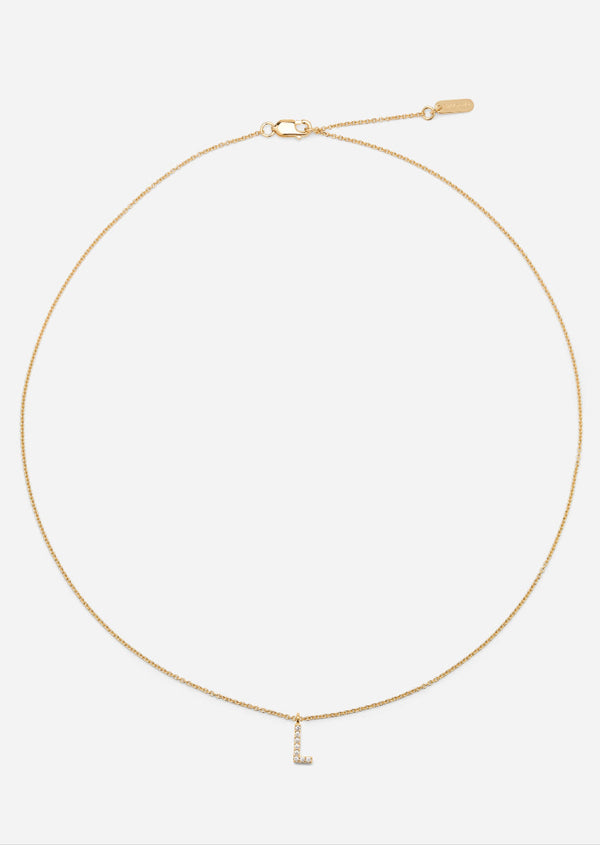 Pavé Letter - Gold Vermeil - L