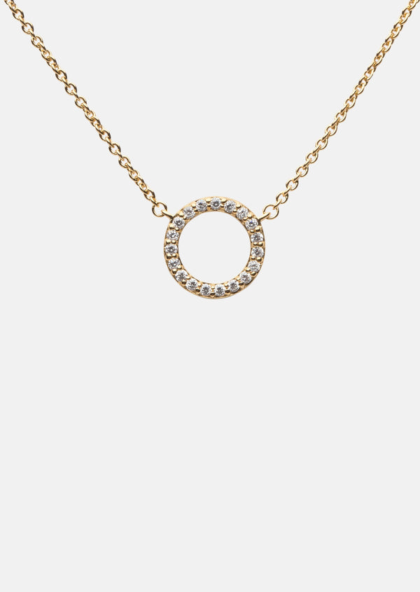 Pavé Symbol - Circle Necklace - Gold Vermeil