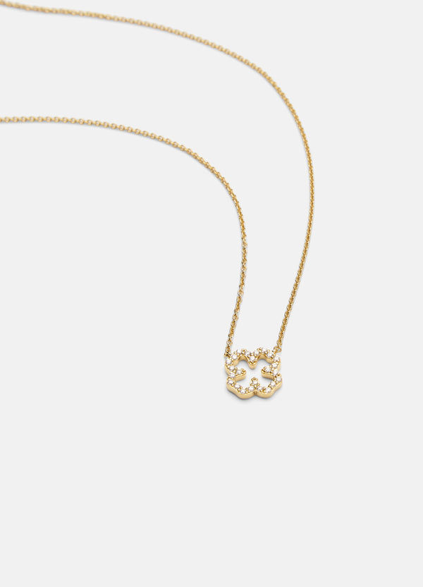 Pavé Symbol - Four Leaf Clover Necklace - Gold Vermeil