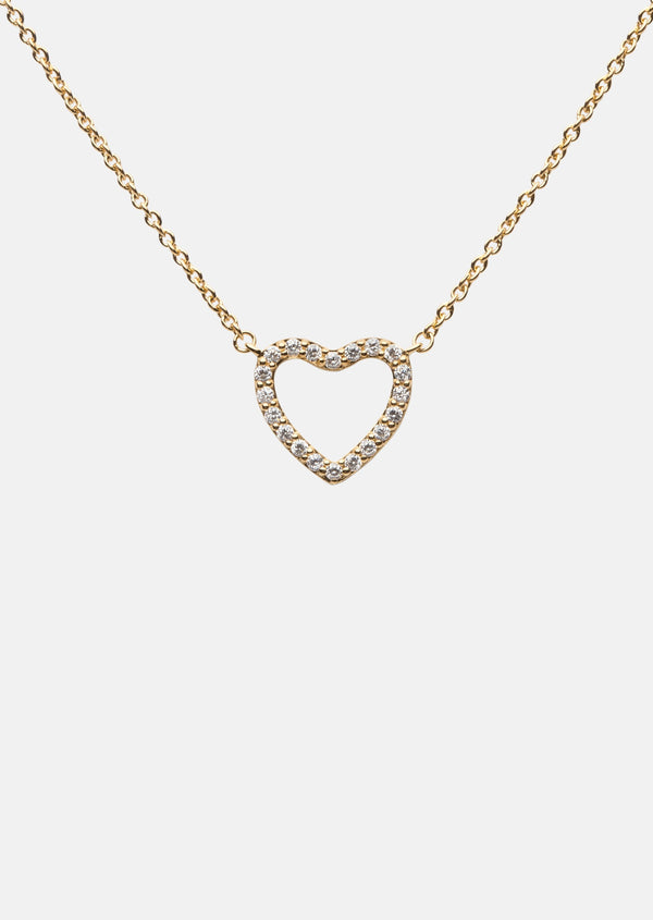 Pavé Symbol - Heart Necklace - Gold Vermeil