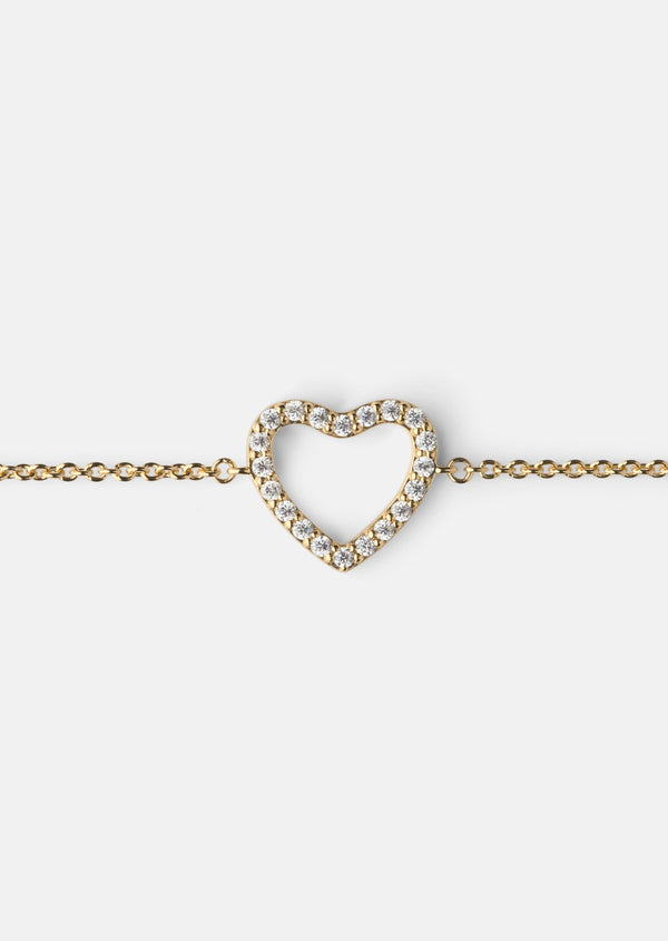 Pavé Symbol - Heart Bracelet - Gold Vermeil