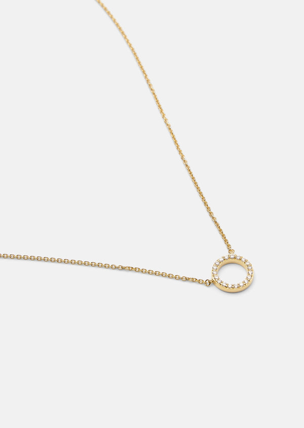 Pavé Symbol - Circle Necklace - Gold Vermeil