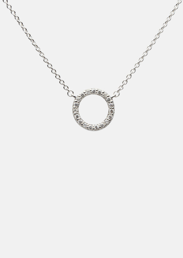 Pavé Symbol - Circle Necklace - Sterling Silver