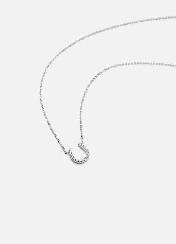 Pavé Symbol - Horse Shoe Necklace - Sterling Silver