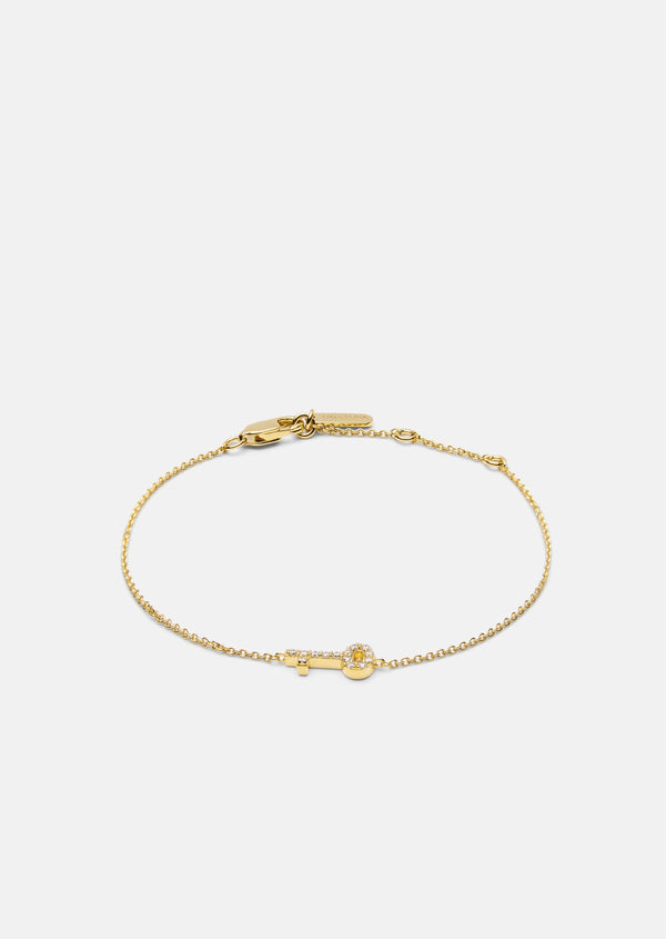 Pavé Symbol - Key Bracelet - Gold Vermeil