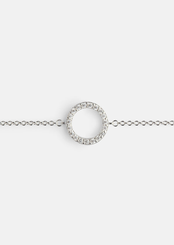 Pavé Symbol - Circle Bracelet - Sterling Silver