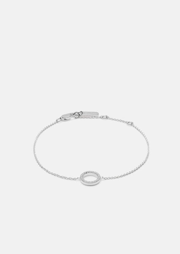 Pavé Symbol - Circle Bracelet - Sterling Silver