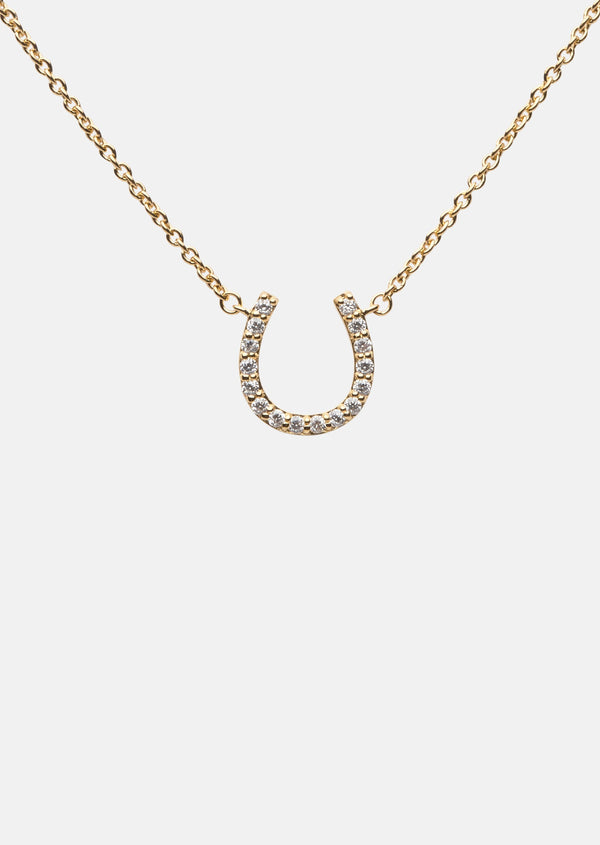 Pavé Symbol - Horse Shoe Necklace - Gold Vermeil