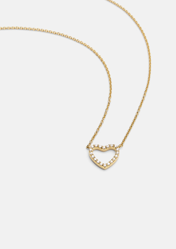 Pavé Symbol - Heart Necklace - Gold Vermeil
