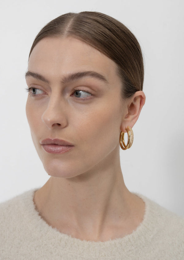 Simplicity Plain Hoop Earrings - Gold Plated - Large