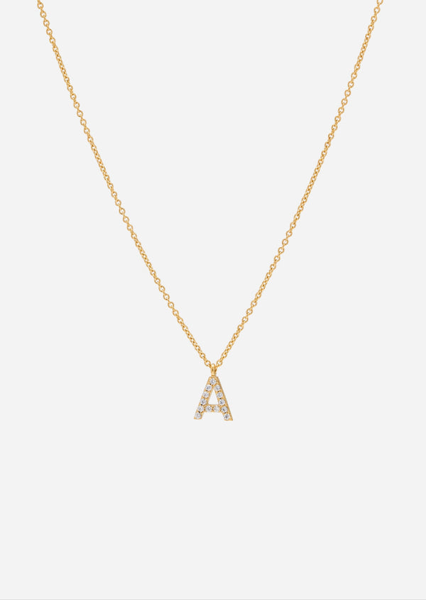 Pavé Letter - Gold Vermeil - A