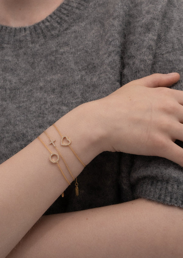 Pavé Symbol - Heart Bracelet - Gold Vermeil